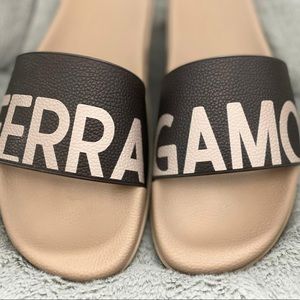 Salvatore Ferragamo Amos Slides men size 12 nude mint men slides designer slides